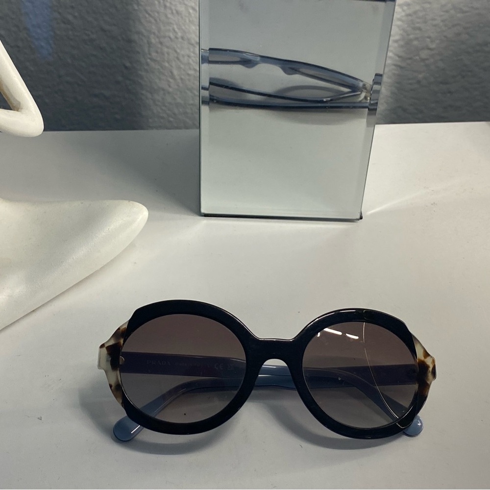 Prada Black and Brown Chunky Sunglasses